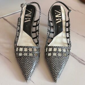 Zara Monochrome Strappy Heels